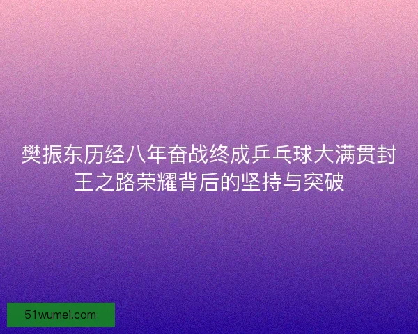 樊振东历经八年奋战终成乒乓球大满贯封王之路荣耀背后的坚持与突破
