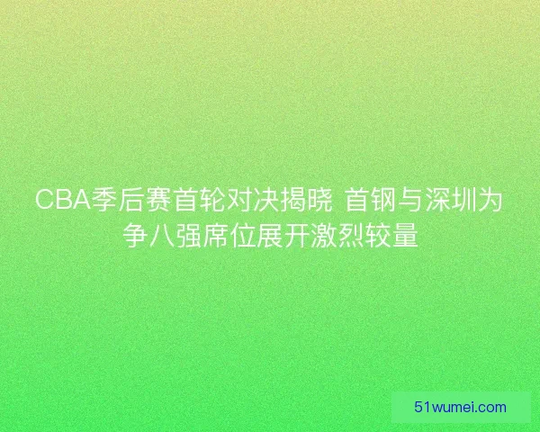 CBA季后赛首轮对决揭晓 首钢与深圳为争八强席位展开激烈较量 CBA季后赛首轮对决揭晓 首钢与深圳为争八强席位展开激烈较量